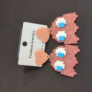 🎁PAC Man Pink Earrings